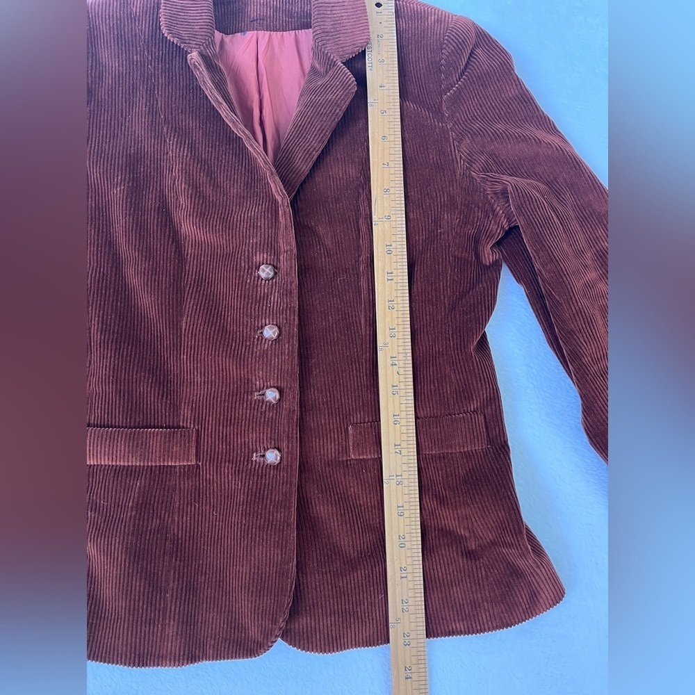 Avon Fashions Vintage Sz 9/10 Brown Corduroy Blazer Professor Academia Cottage - Picture 14 of 14